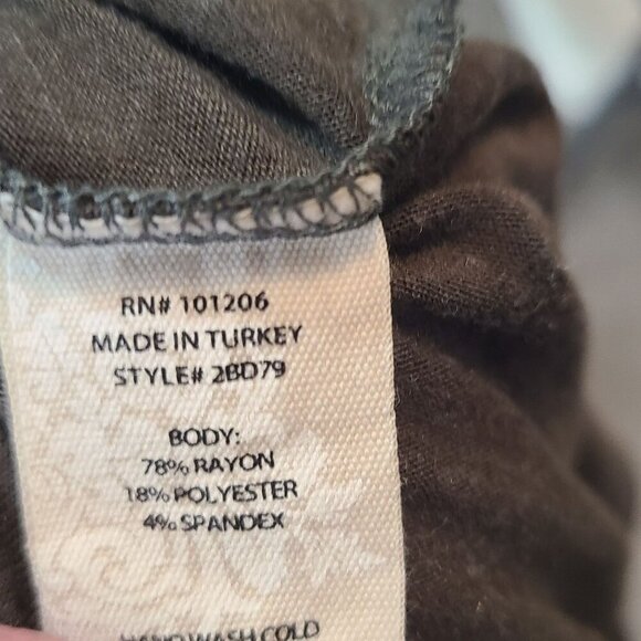 Soft Surroundings Dress Womens Medium Dark Gray Tiered Ruffle 3/4 Sleeve Stretch - Picture 8 of 8